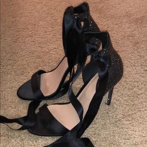 Sequin Lace Up Heels